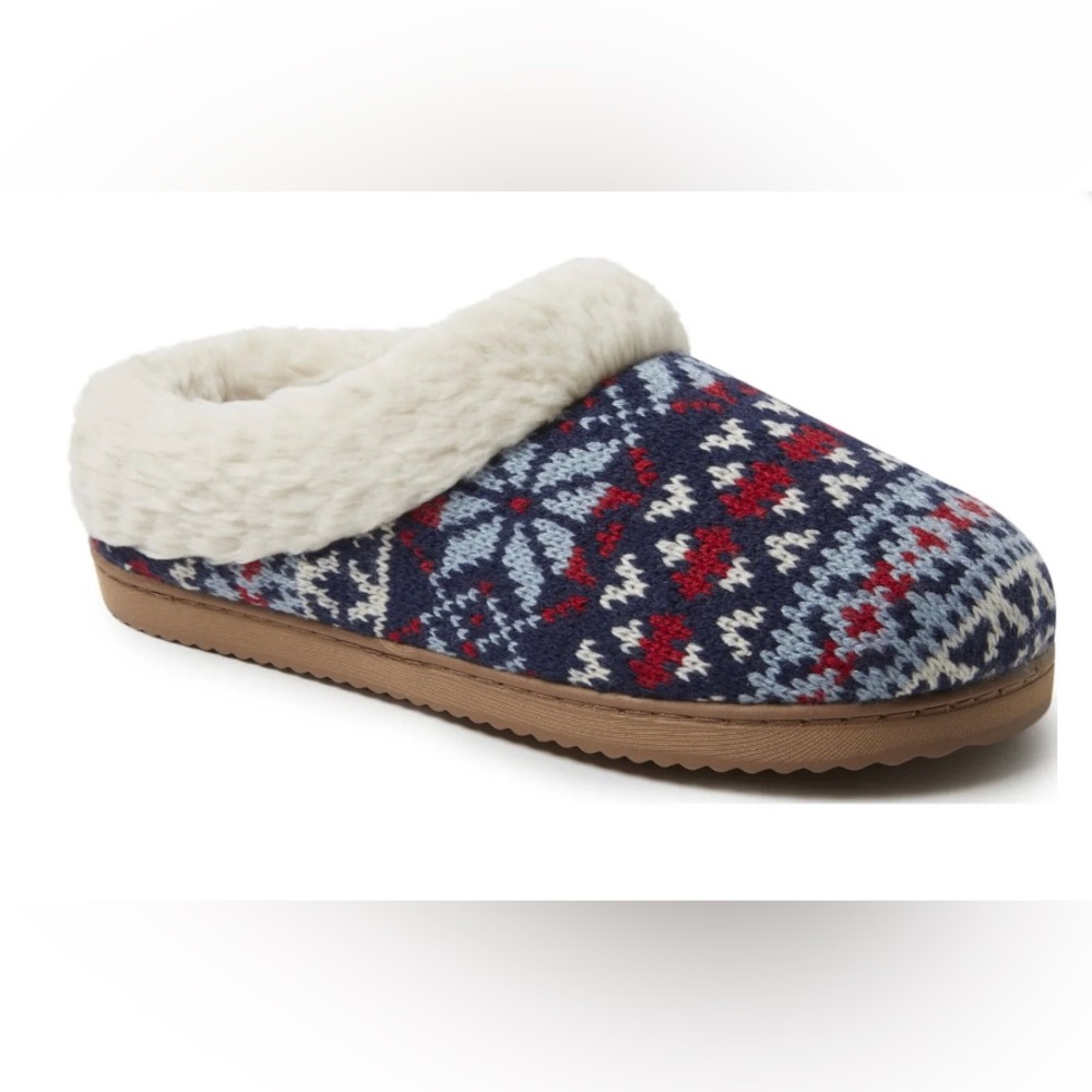 DEARFOAMS Knitted Slippers Size S 5-6 Womens Half Backs No Sweat Memory Foam New
